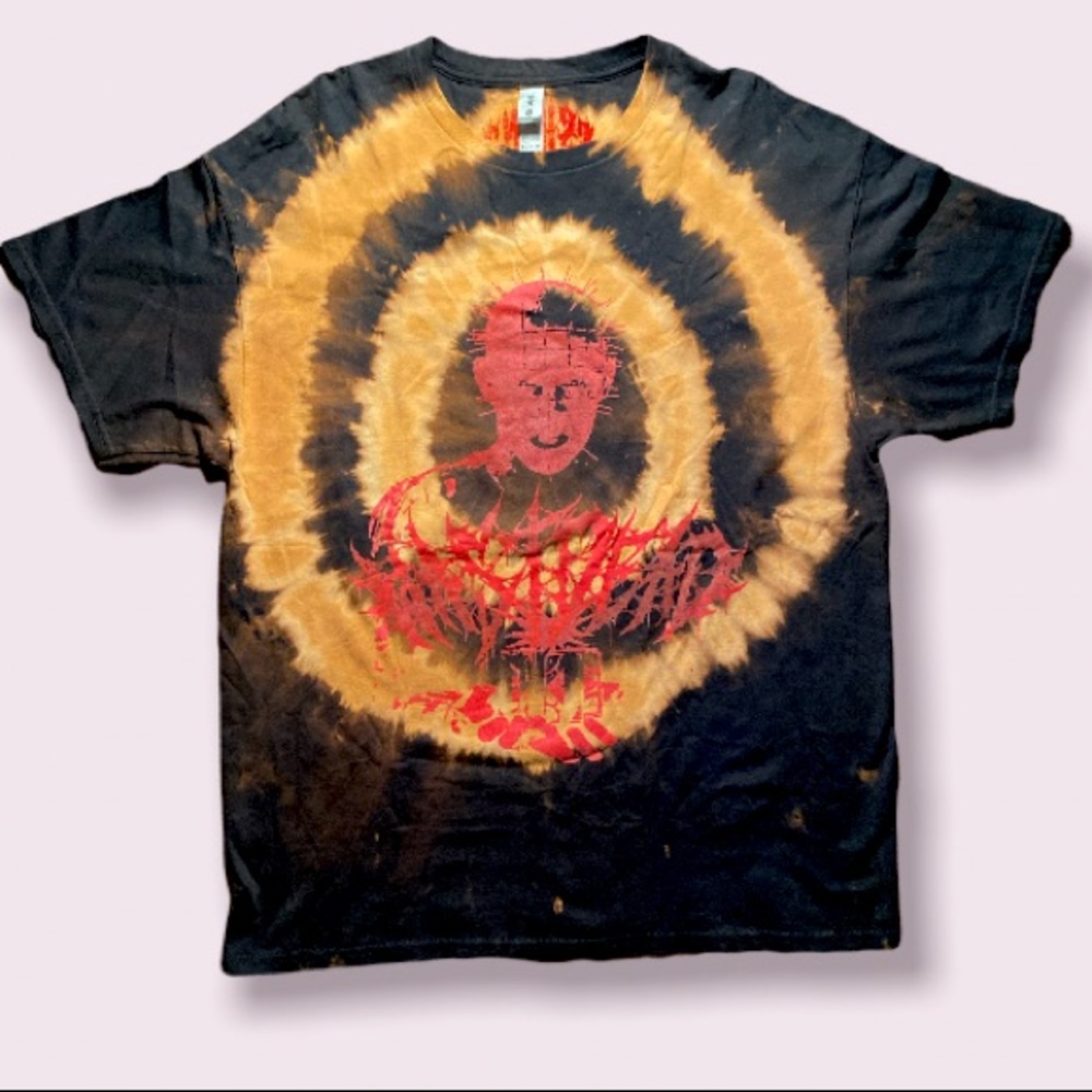 BLEACH TIE DYE PIN HEAD METAL BAND TSHIRT
